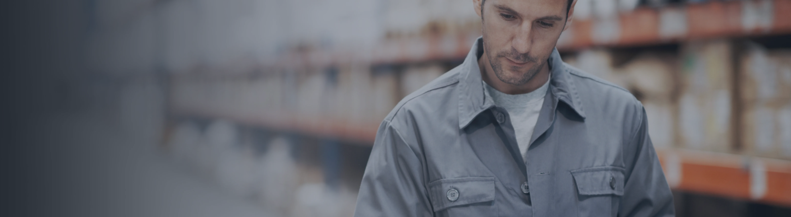 Warehouse Worker On Computer