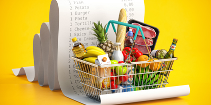 Shopping Basket With Foods On Receipt Grocery Ex 2022 04 14 00 14 17 Utc